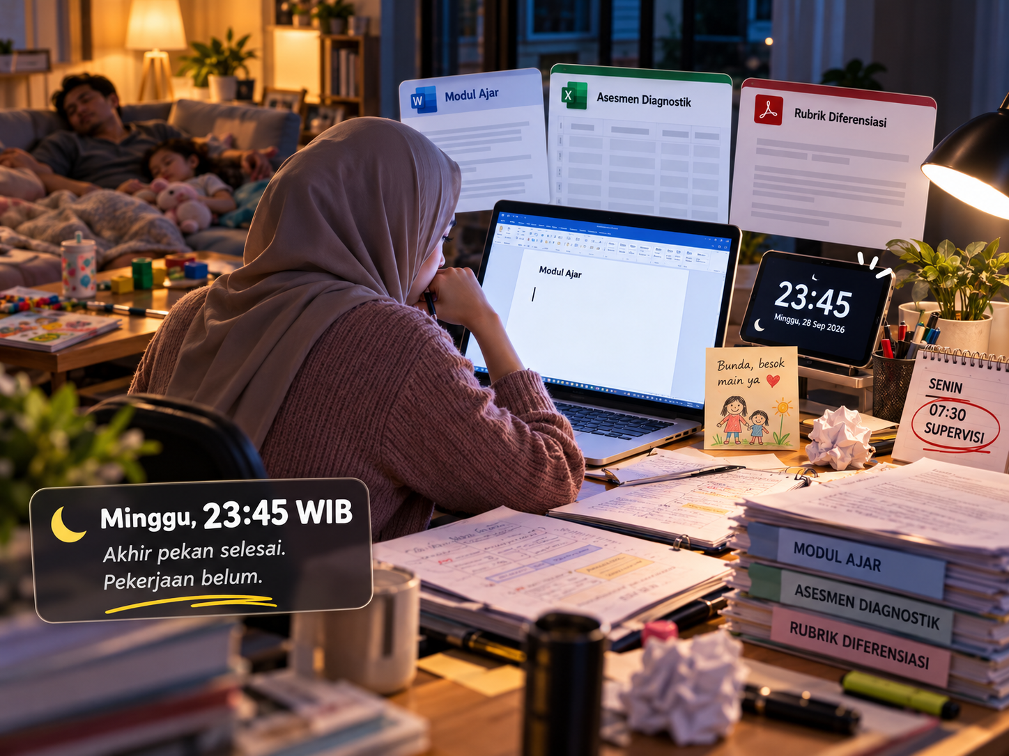 Visualisasi Masalah 03: Minggu Malam Menyiapkan Perangkat Ajar