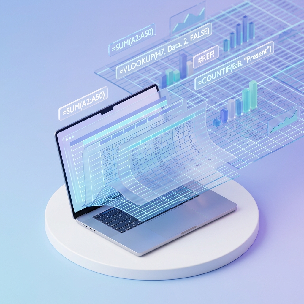 3D Diorama Grid Spreadsheet Nilai dan Presensi